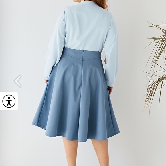 Chicwish - Light Blue Bowknot Cape Sleeves Blouse- Size M - Picture 4 of 12